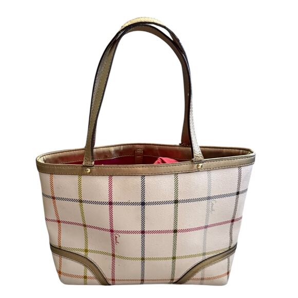 Coach Peyton Small Tattersall Plaid Tote F48586 Purse - Picture 2 of 8